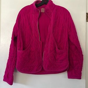 CALIA Fuscia (Hot Pink) Velour Quilted Jacket